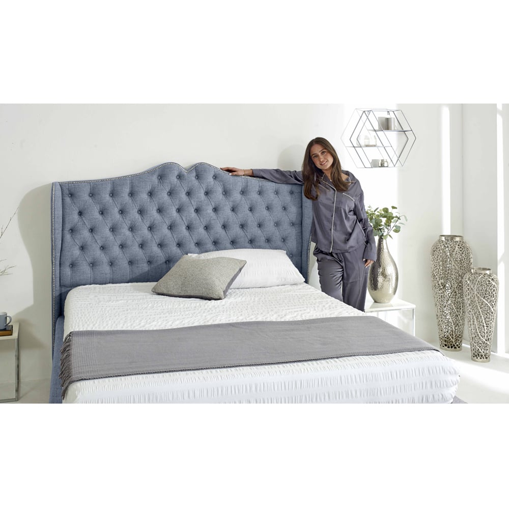Eleganza Vanessa Double Dawn Grampian Fabric Bed Frame with Headboard Image 2