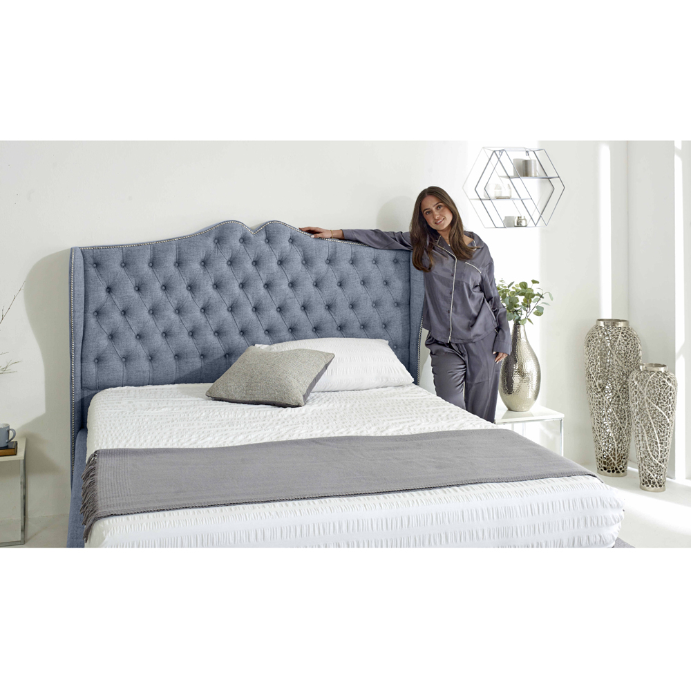 Eleganza Vanessa Single Dawn Grampian Fabric Bed Frame with Headboard Image 2