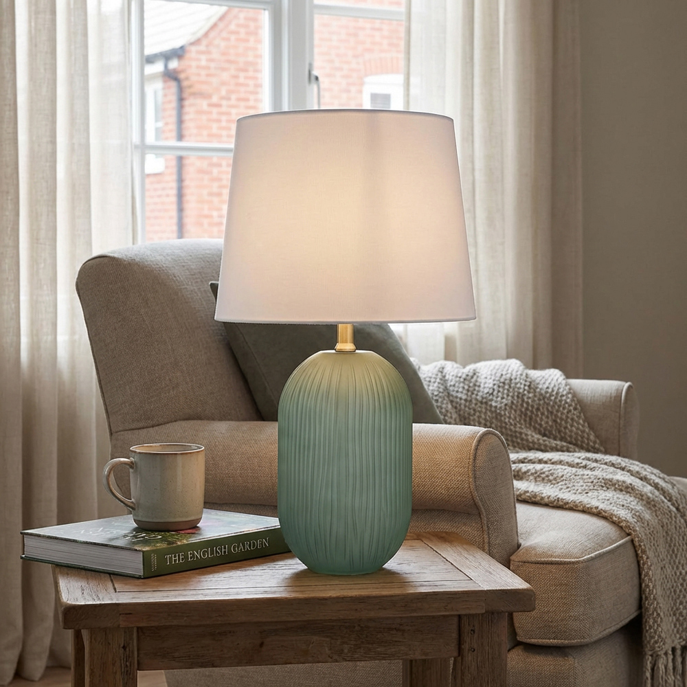 Elodie Glass Table Lamp - Green Image 7