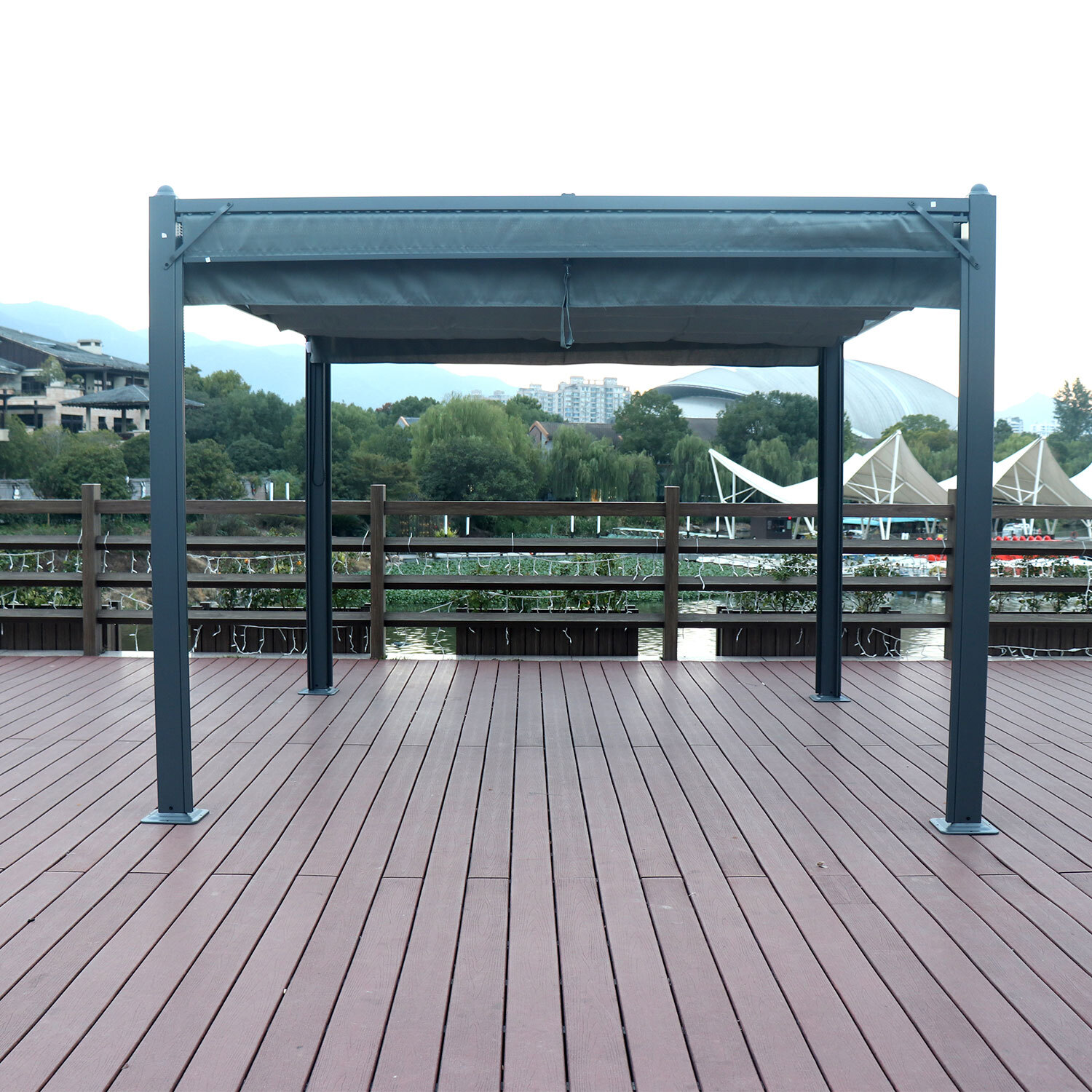Naples Pergola Canopy Grey 3m Image 1