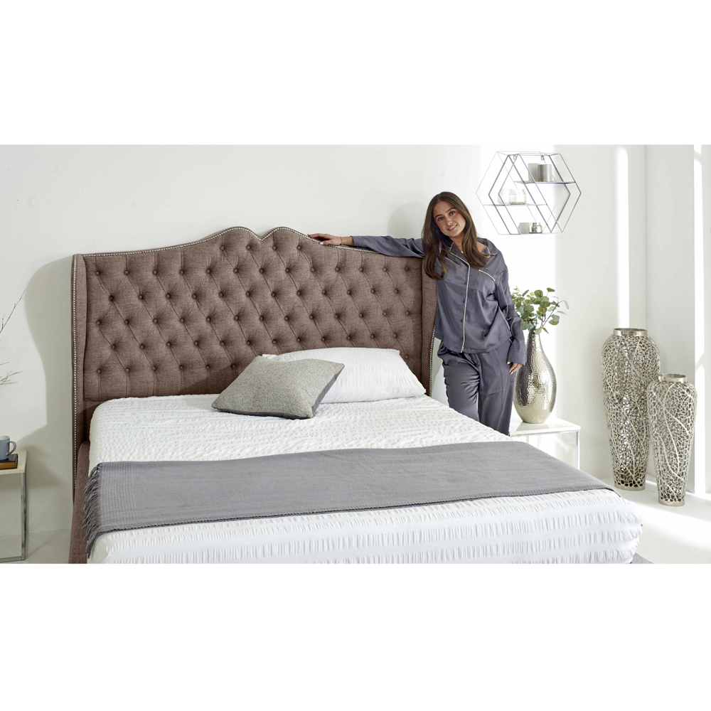 Eleganza Vanessa Super King Size Mineral Grampian Fabric Bed Frame with Headboard Image 2