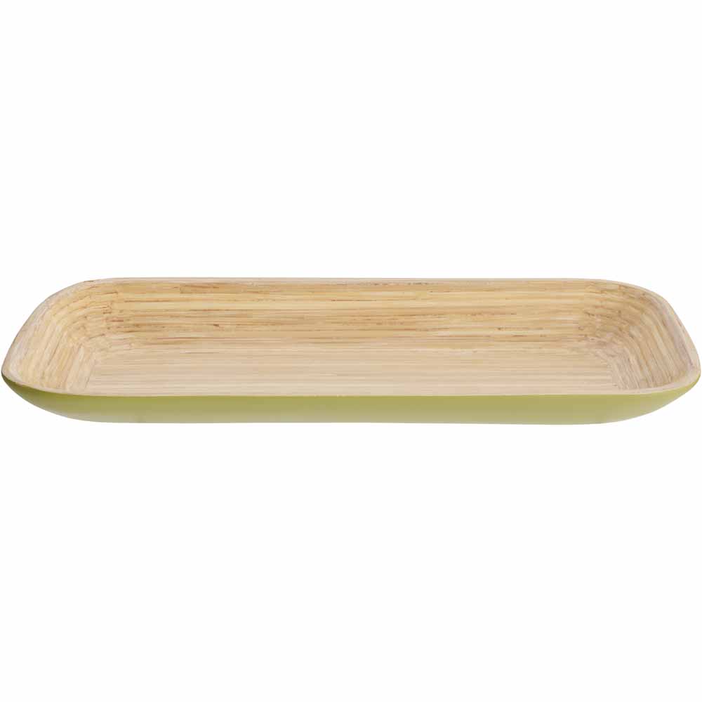 Wilko Spun Bamboo Serving Plate Image 1