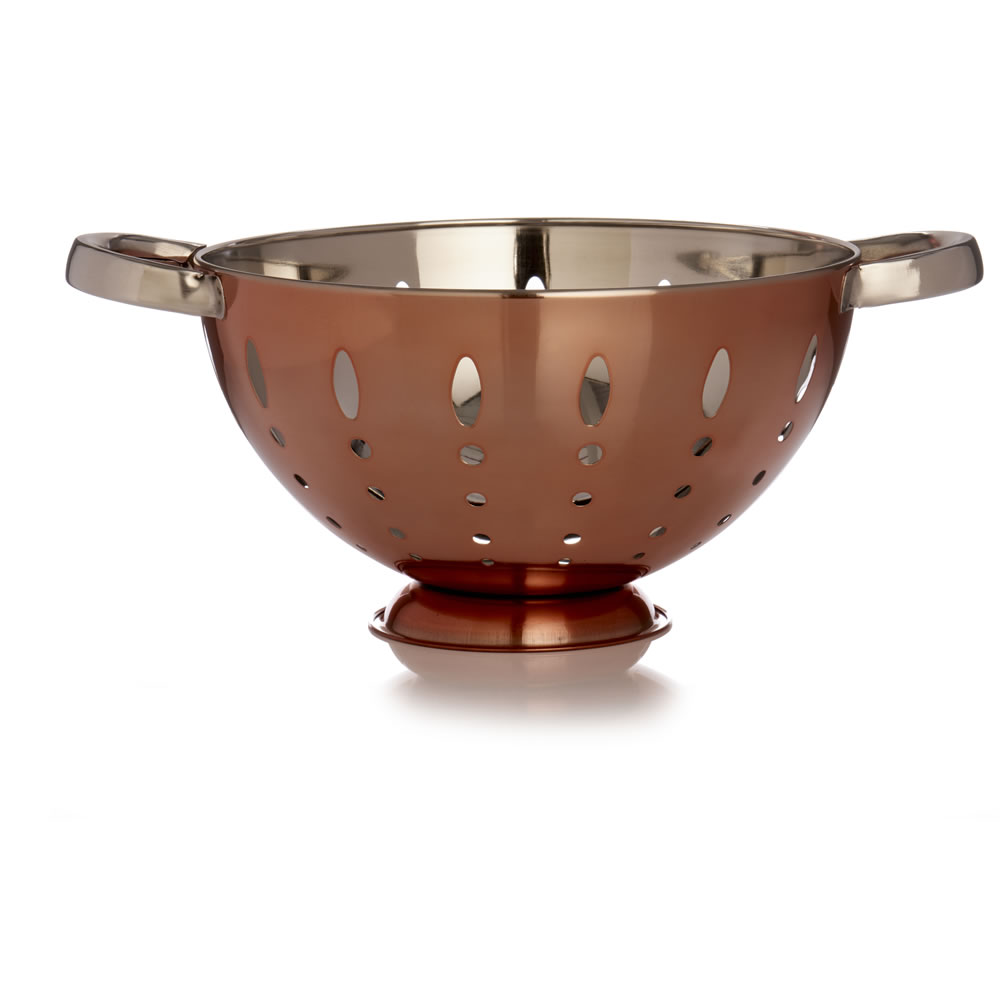 Wilko Copper Effect Colander Wilko