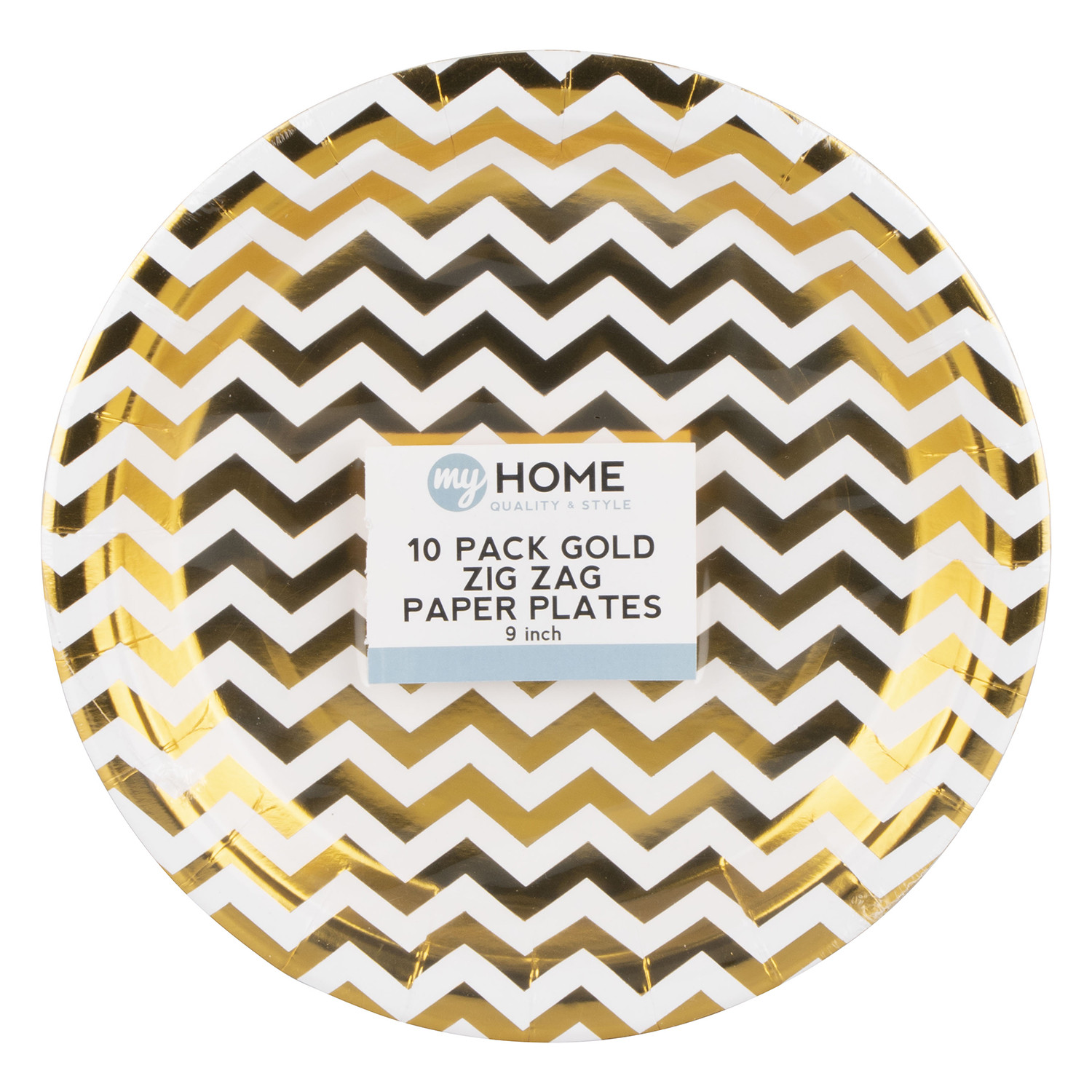 My Home Gold Zig Zag Paper Plates 10 Pack Image