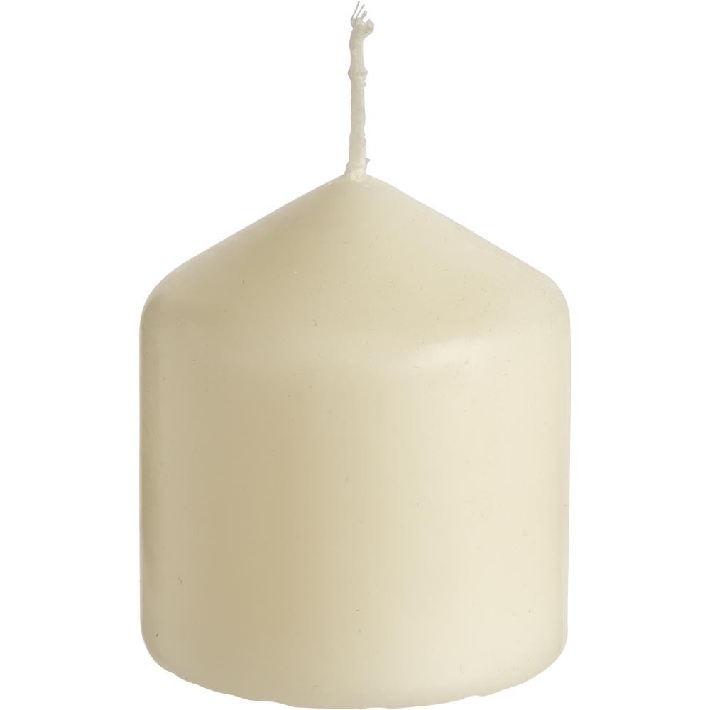 Wilko Ivory Unscented Pillar Candles 6 Pack Image 2