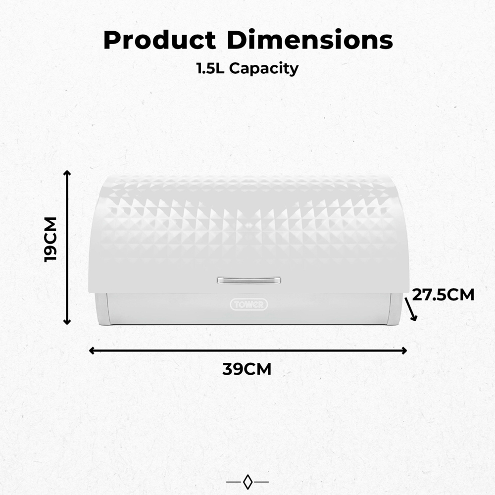 Tower White Solitaire Bread Bin Image 8