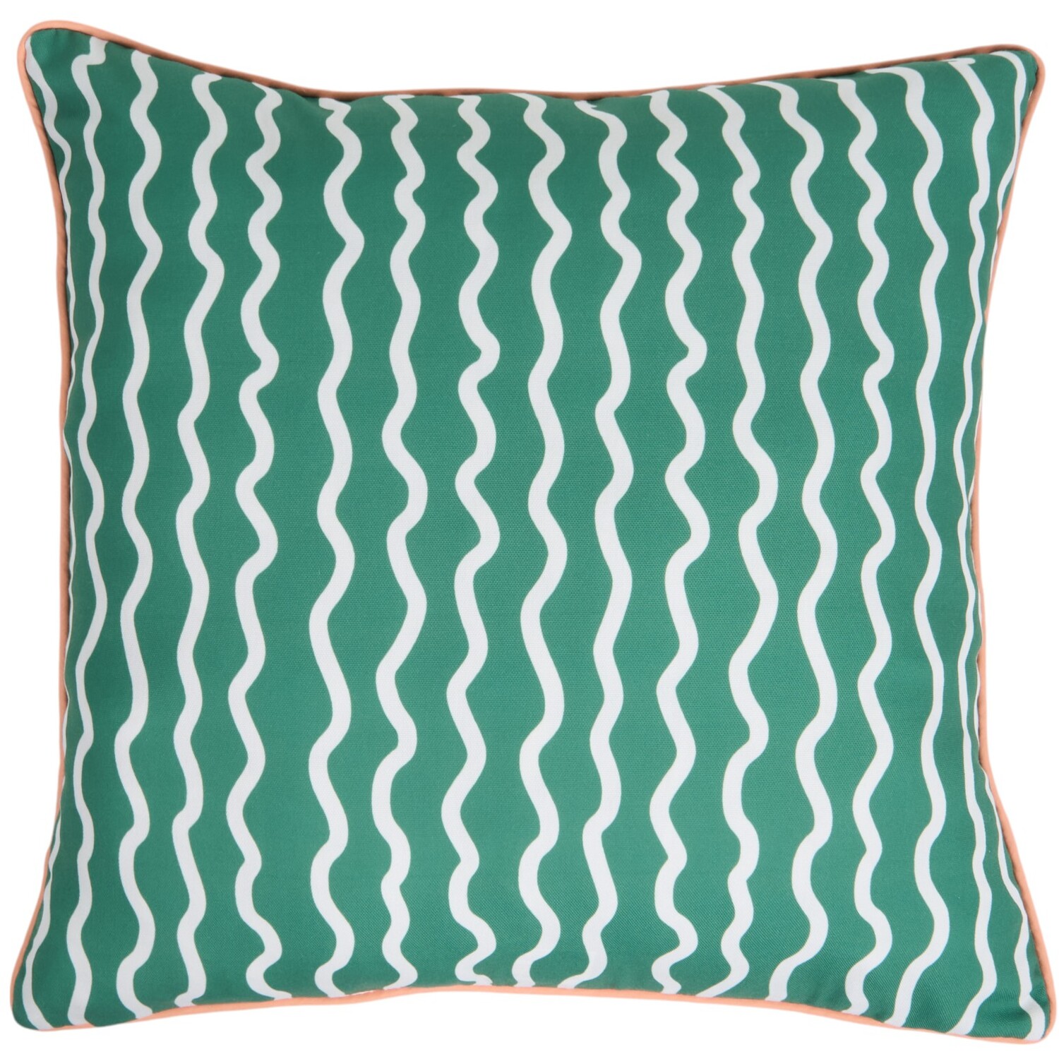 Outdoor Waves Cushion Green Image 1