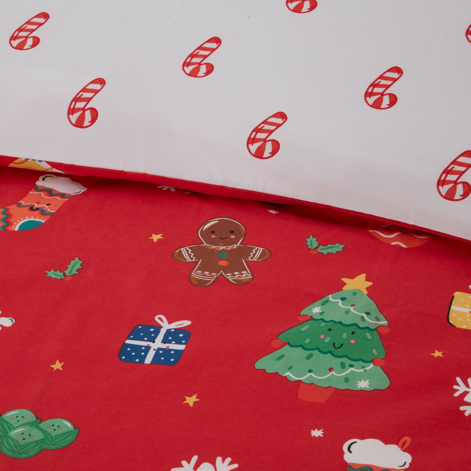 Christmas Friends Duvet Set Red and White Double Image 4