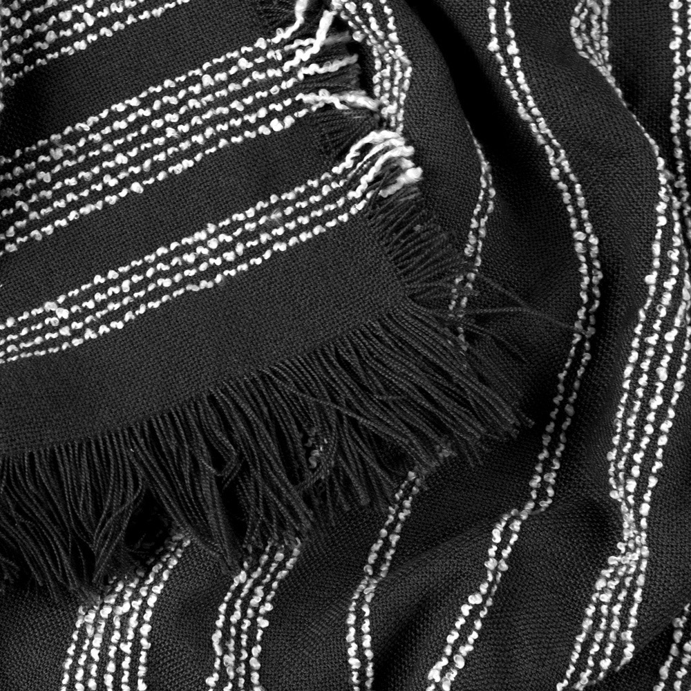 Hoem Jour Noir Woven Fringed Throw 130 x 180cm Image 3