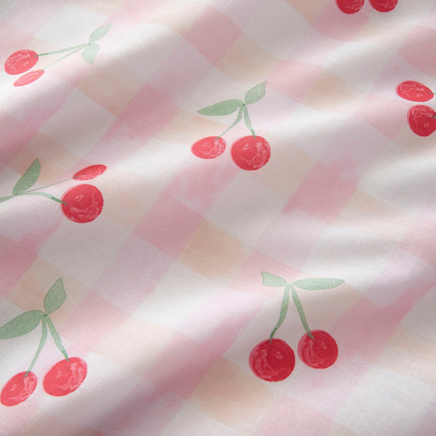 Cherries Gingham Duvet Set - Pink / King Image 5