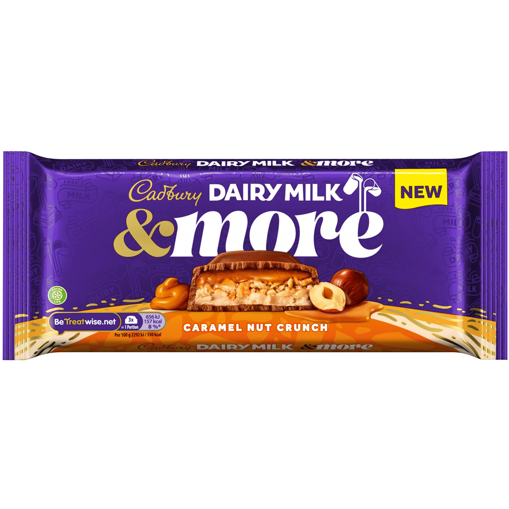 Cadbury Dairy Milk & More Caramel Nut Crunch 200g Image