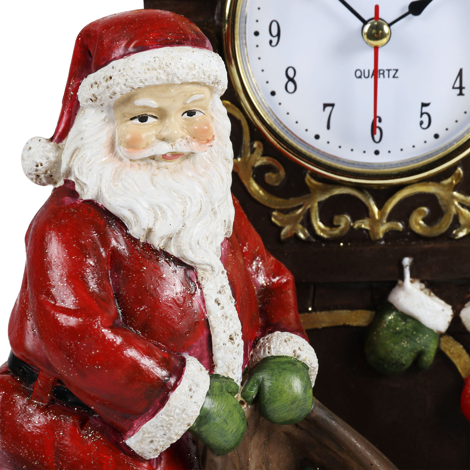Traditional Santa Clock Ornament Image 2