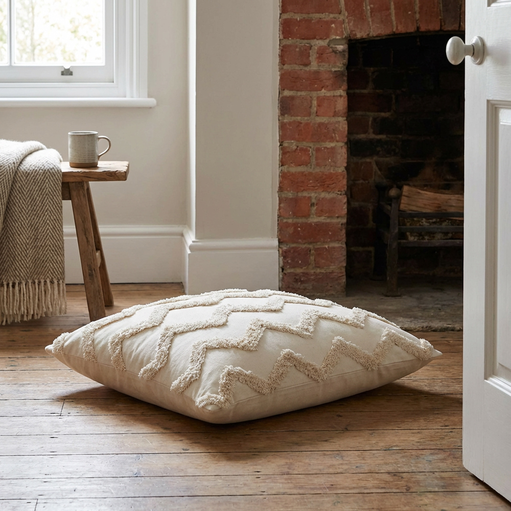 Kimana Tufted Floor Cushion - Natural Image 3