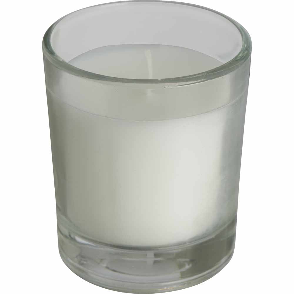Wilko Votive Glass Candles White 12 Pack Image 3