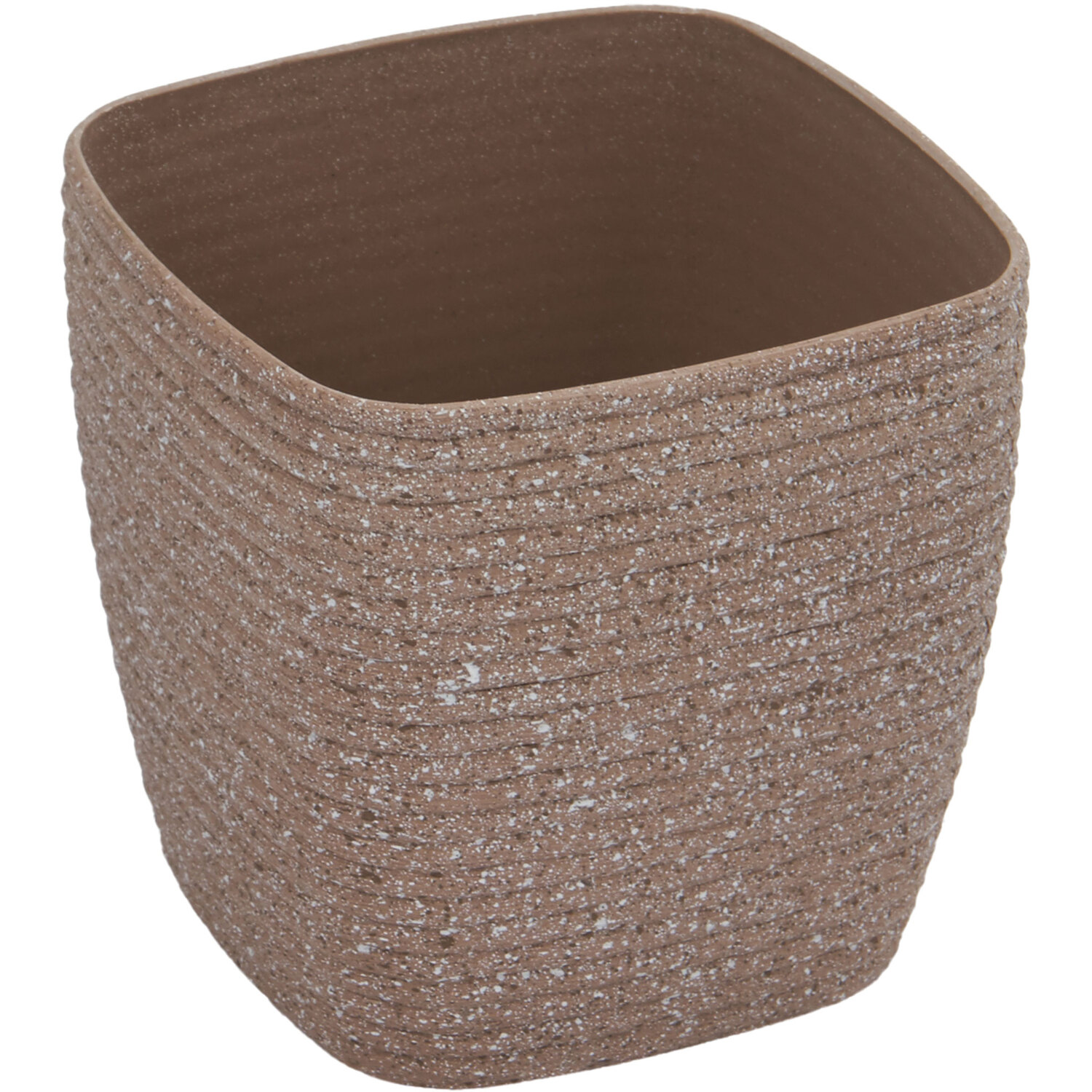 Sandstone Ribbed Plastic Plant Pot 11.5cm Image