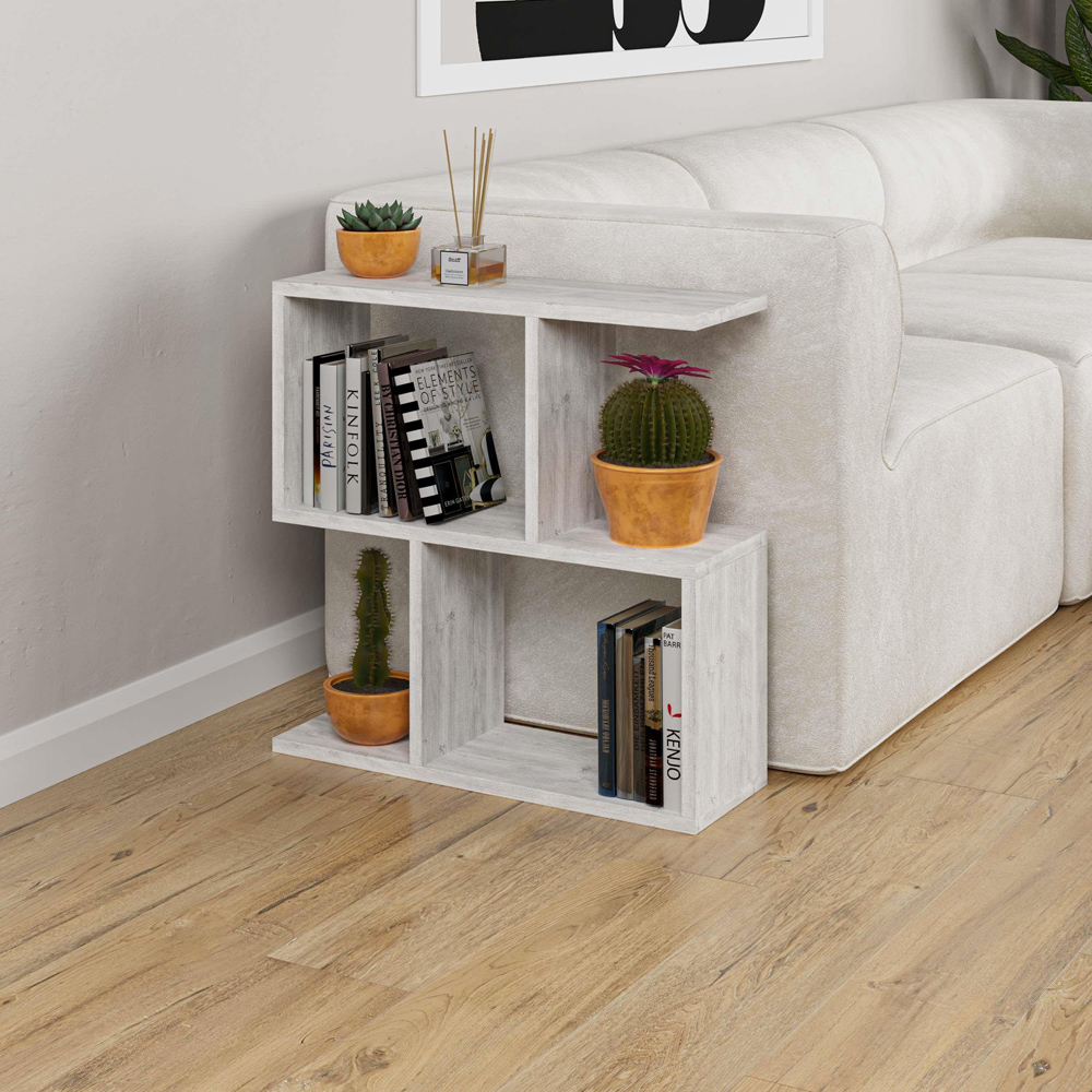 Decortie Homemania 4 Shelf Ancient White Modern Side End Table Image 4