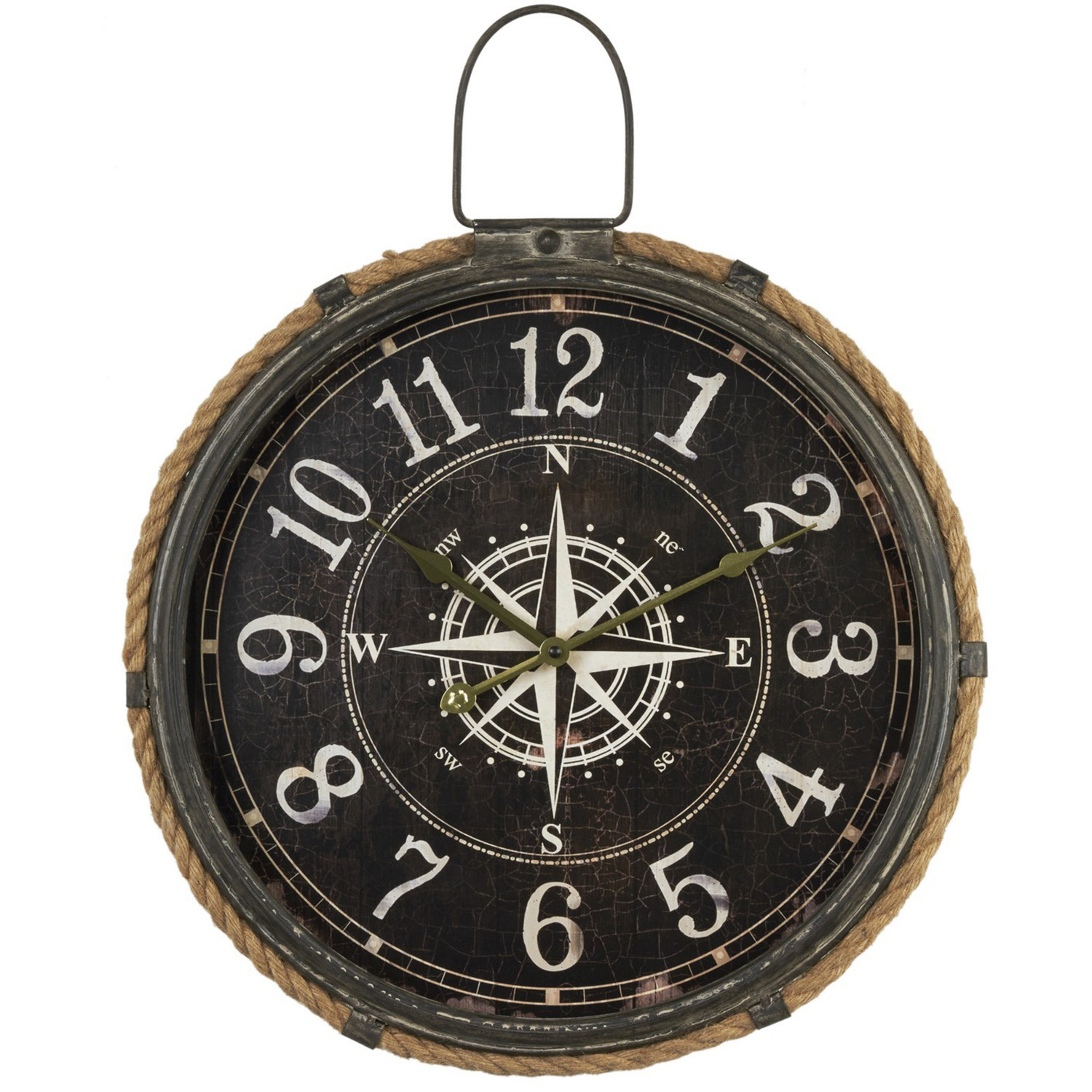 Brown Nautical Compass Wall Clock Image 1