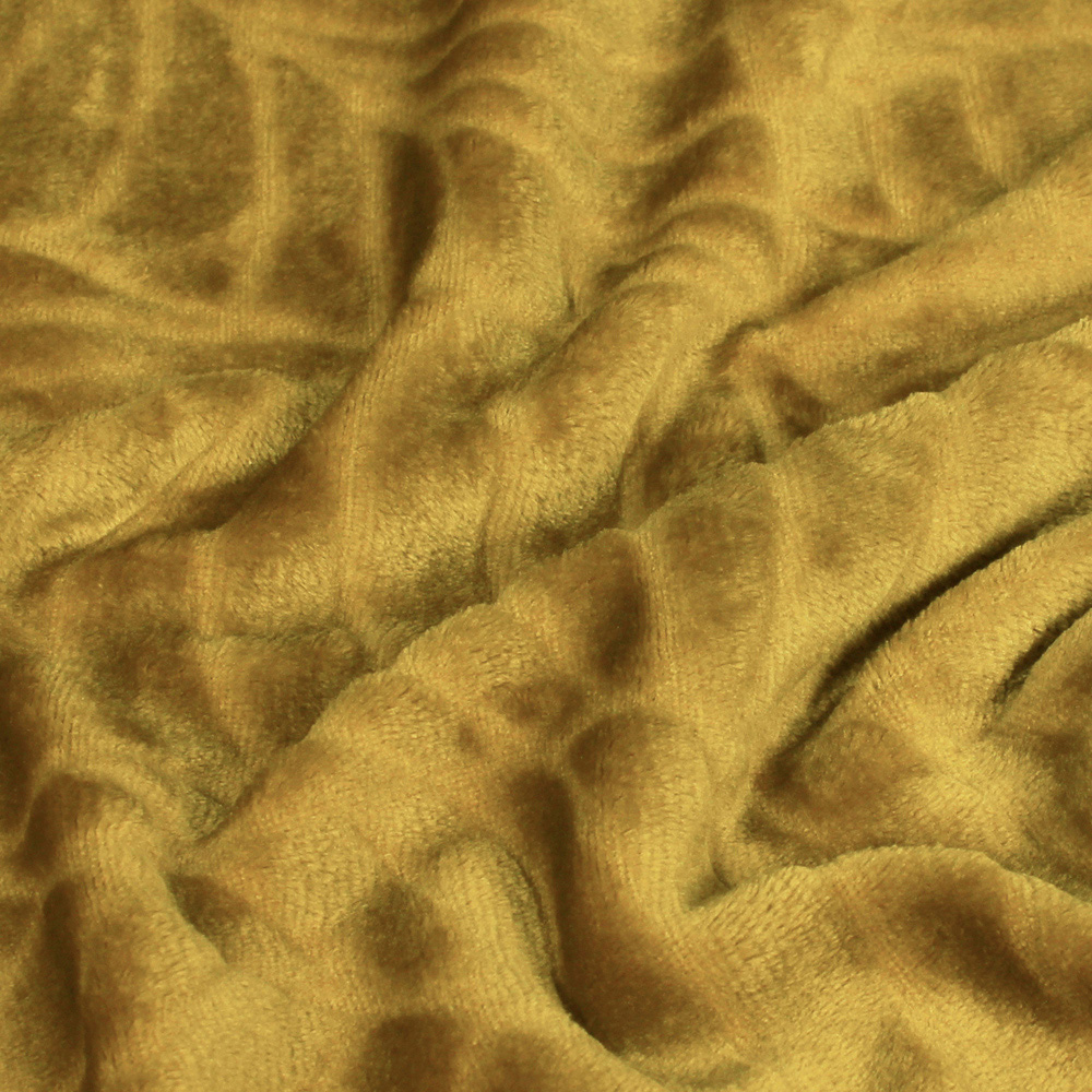 furn. Folio Mustard Yellow Botanical Fleece Throw 140 x 180cm Image 2