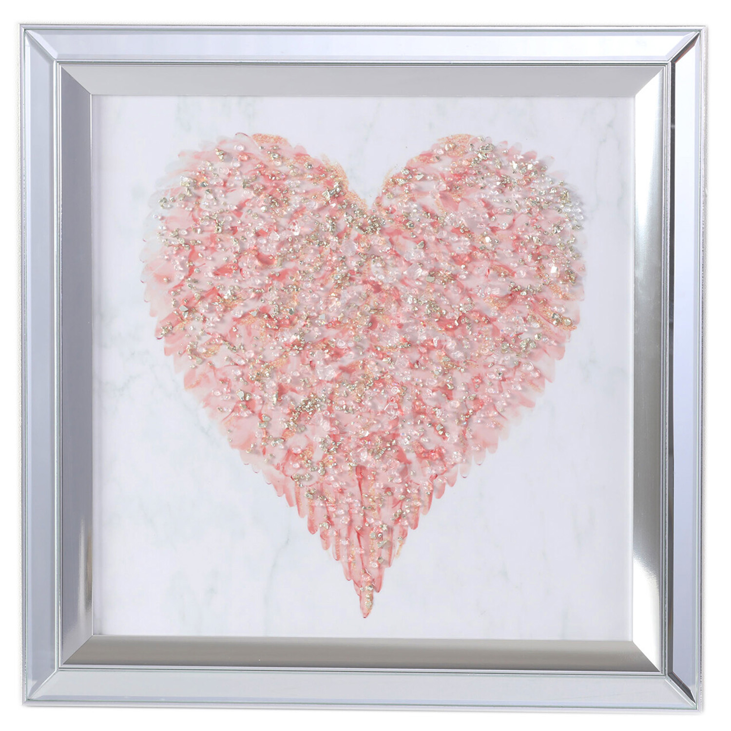 Jewel Embellished Heart Framed Wall Art Image