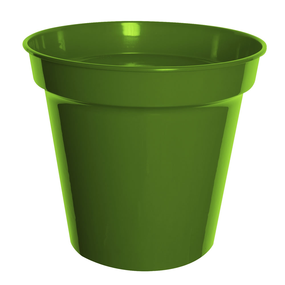 Wilko Plastic Plant Pot Olive 20cm Image