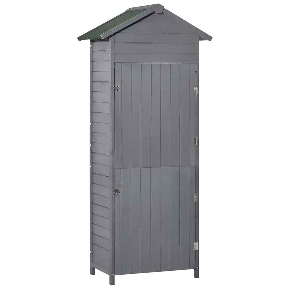 Outsunny 2.1 x 1.4ft Dark Grey Tool Shed Image 1