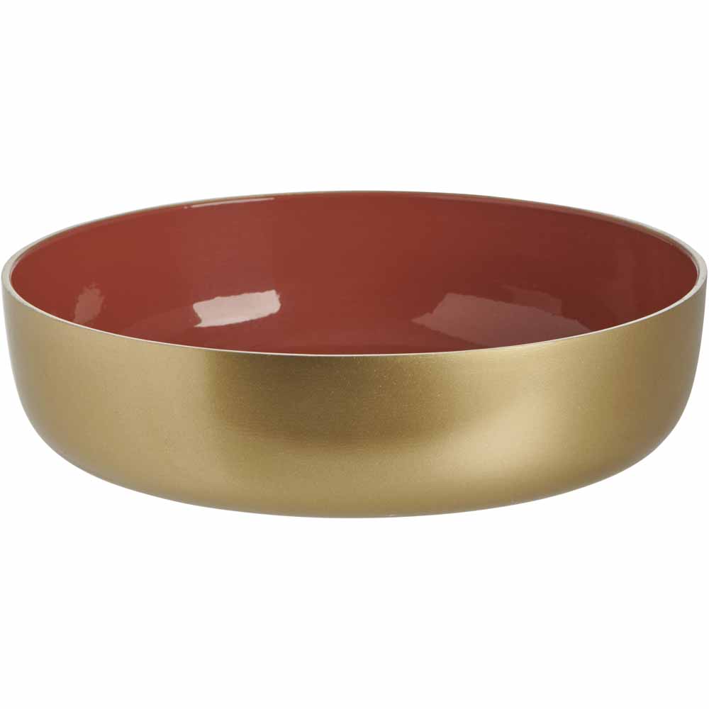 Wilko Terracotta/Gold  Small Metal Bowl Image 1