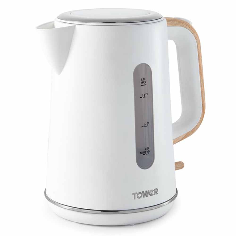 Tower Scandi Kettle Rapid Boil 1.7L White Wilko