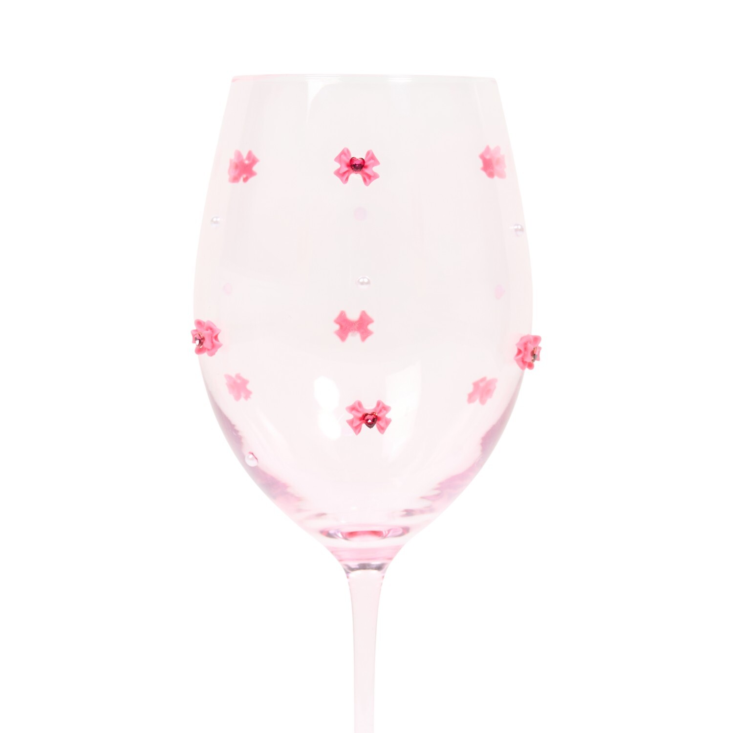 Bows and Pearls Lustre Wine Glass Pink Image 4
