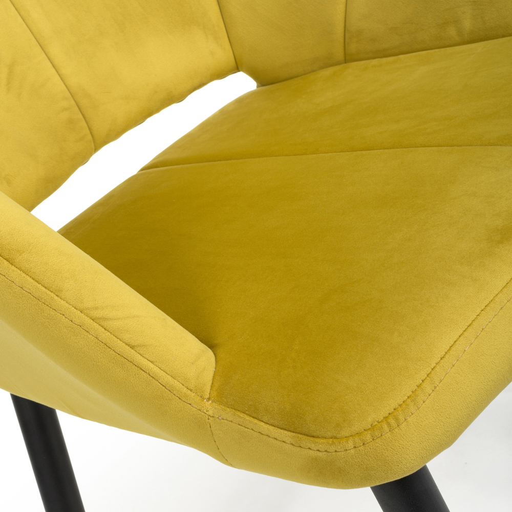 Nero Set of 2 Lime Gold Brushed Velvet Dining Chair Image 5