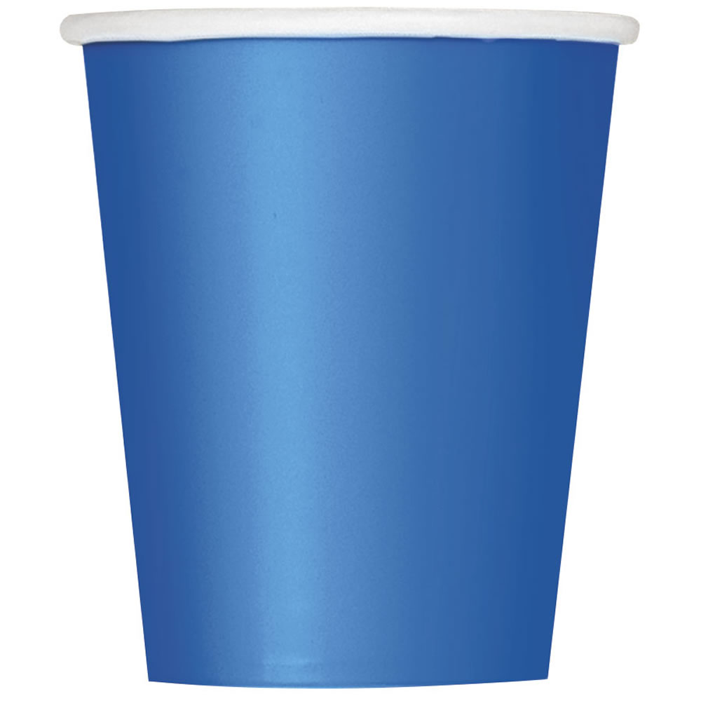 Wilko 9oz Blue Paper Cups 8 pack Image