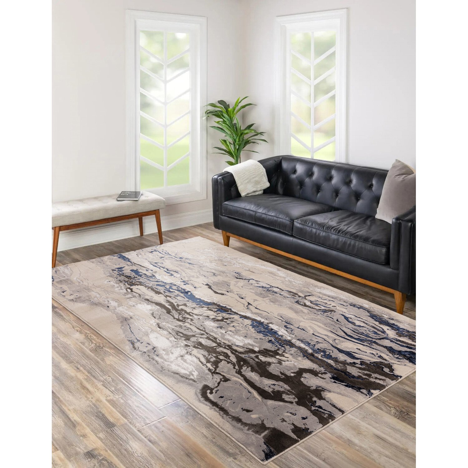 Almira Navy Marble Rug 140 x 200cm Image 5