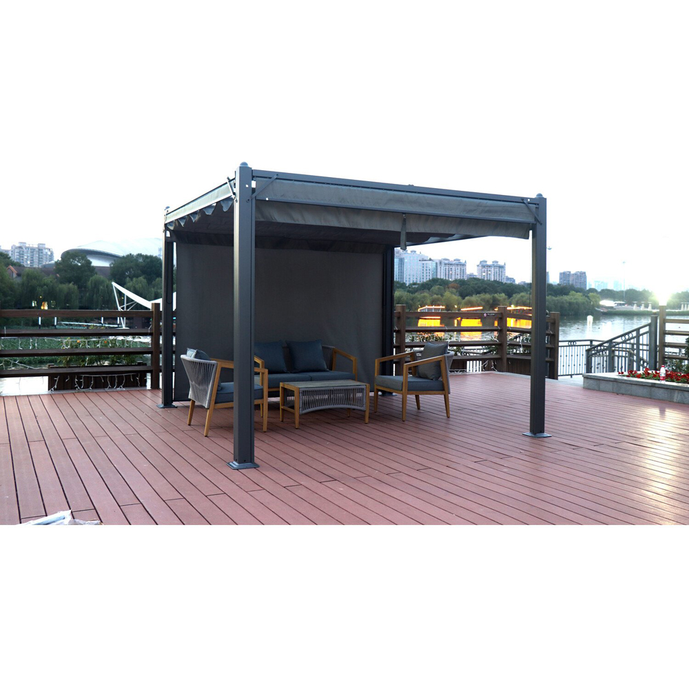 Naples Aluminum Pergola - Dark Grey / 400cm | Wilko