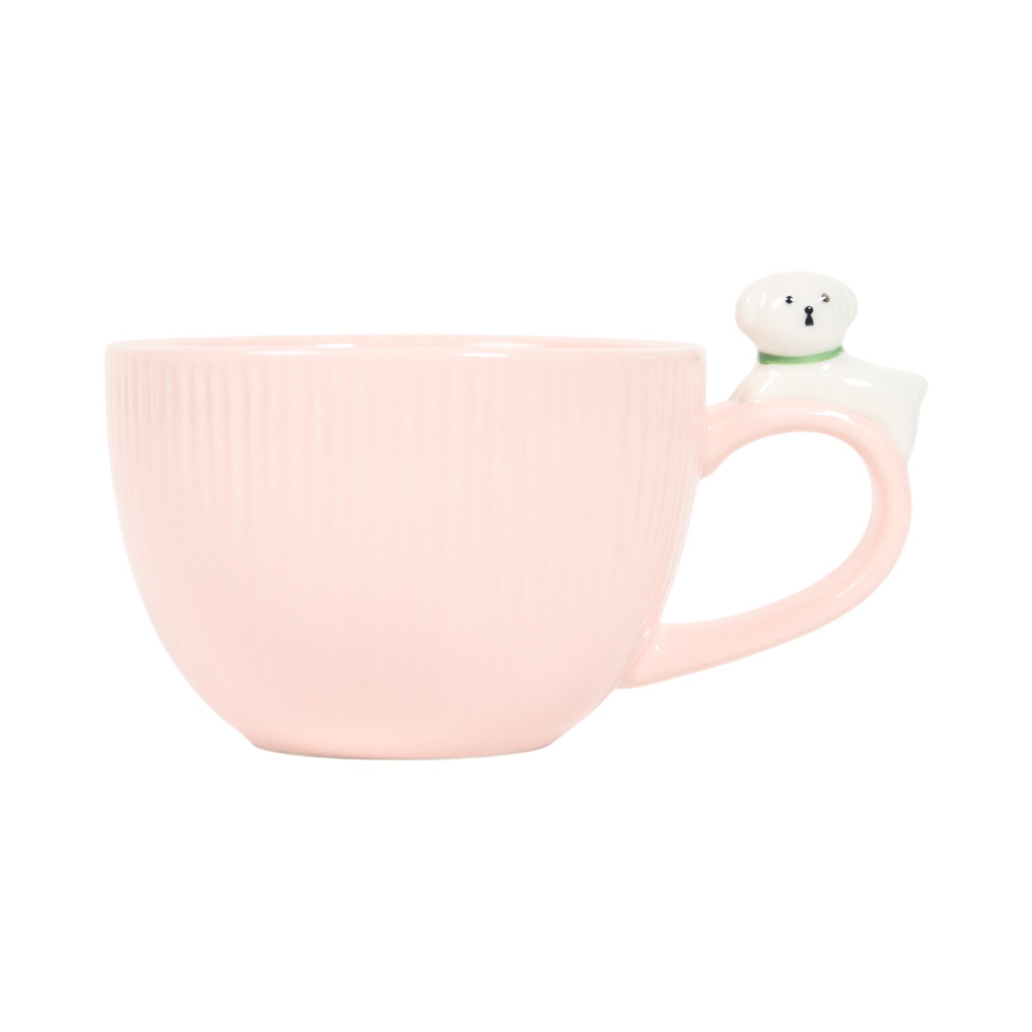 3D Dog Ribbed Mug Pink Image 1