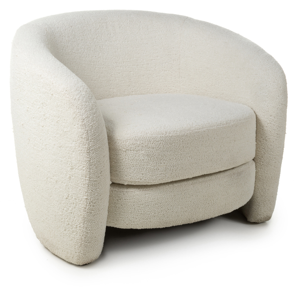 Petra Vanilla White Boucle Tub Chair Image 2