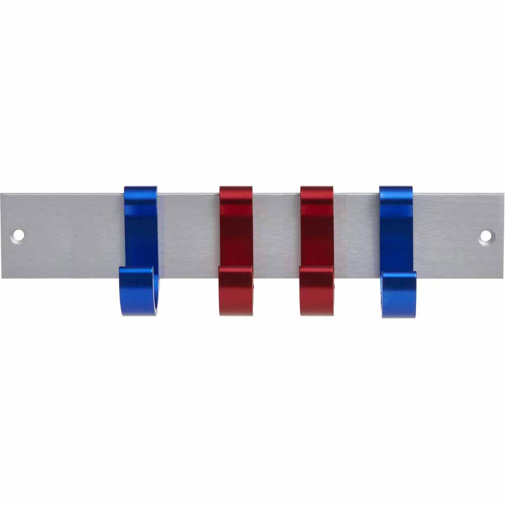 Wilko Aluminium Adjustable Clothes Rail with Colour Hooks Image 1
