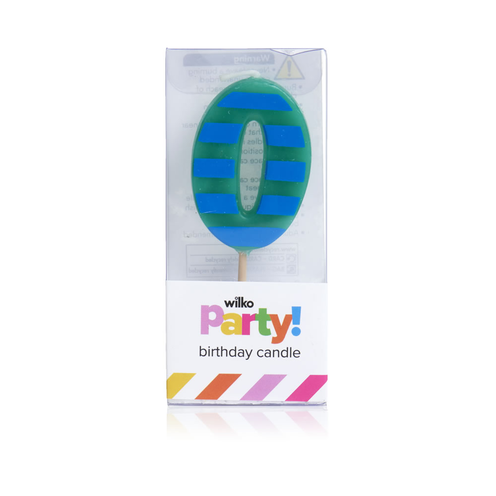 Wilko Party Number 0 Birthday Candle Image