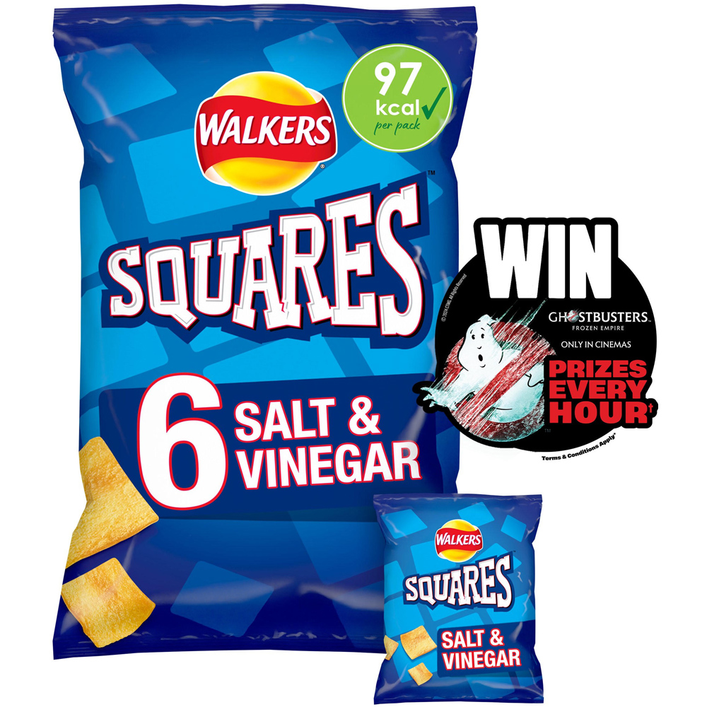 Walkers Squares Salt and Vinegar 6 Pack Image