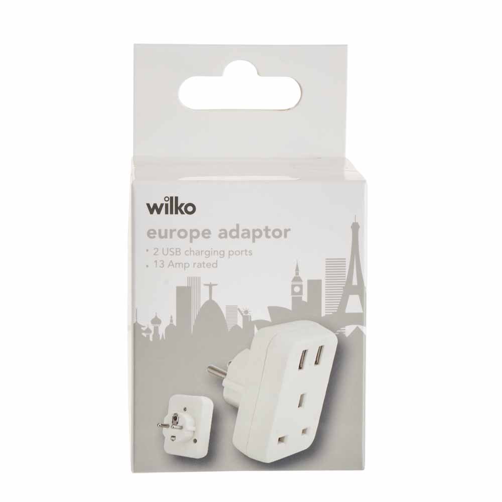 Wilko European USB Travel Adaptor Image 3