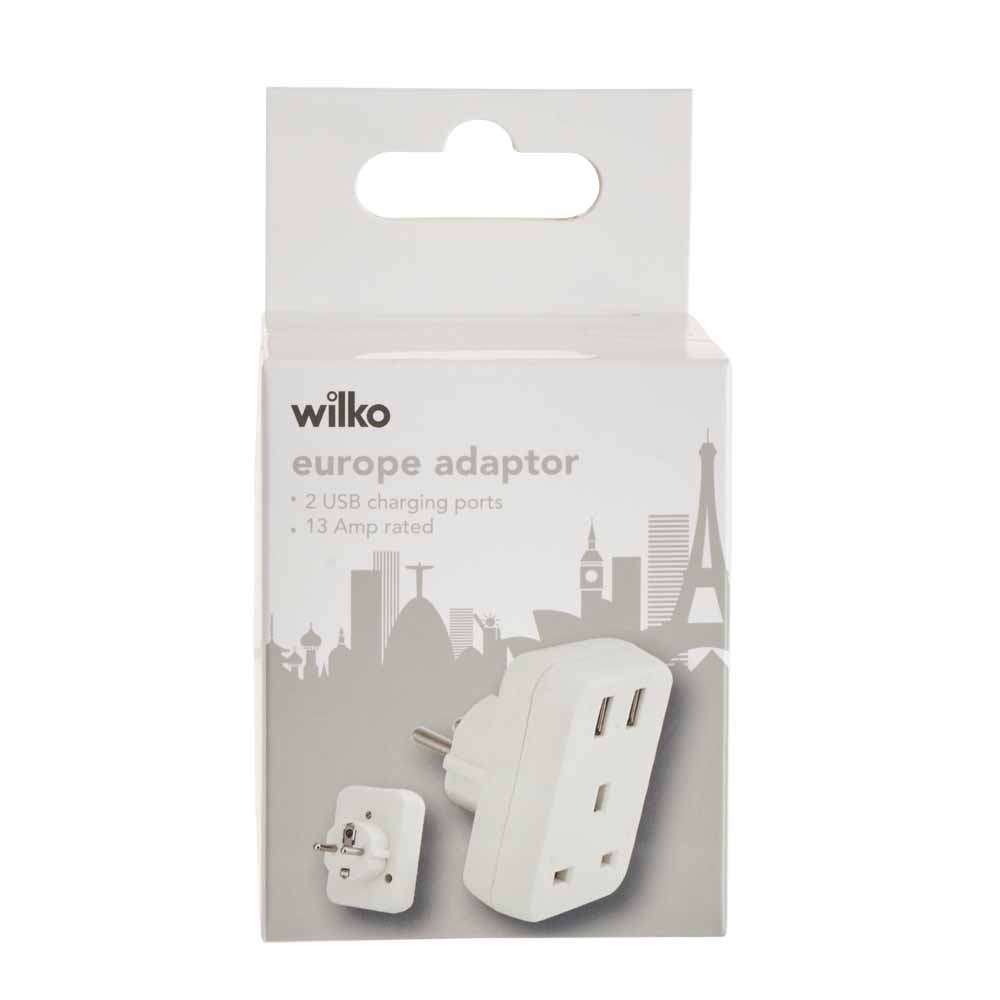 Wilko European USB Travel Adaptor Wilko