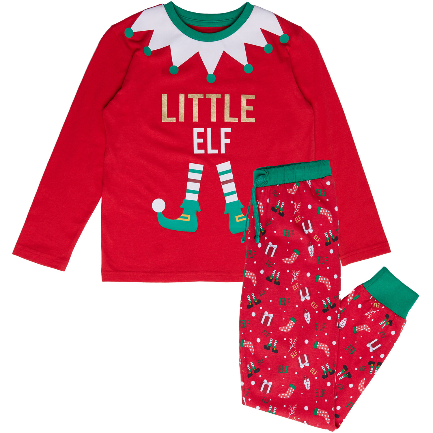 Elfmas Family Pyjama Set - Red / 2-4 Years Image