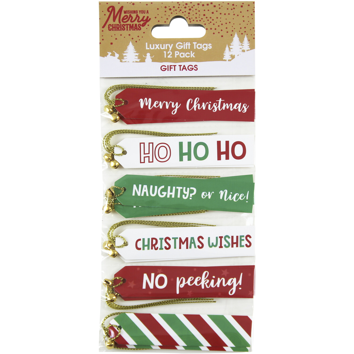 Pack of 12 Candy Cane Luxury Gift Tags Image