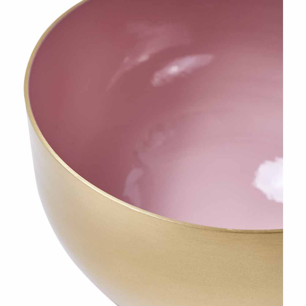 Wilko Pink and Gold Large Metal Bowl Image 3