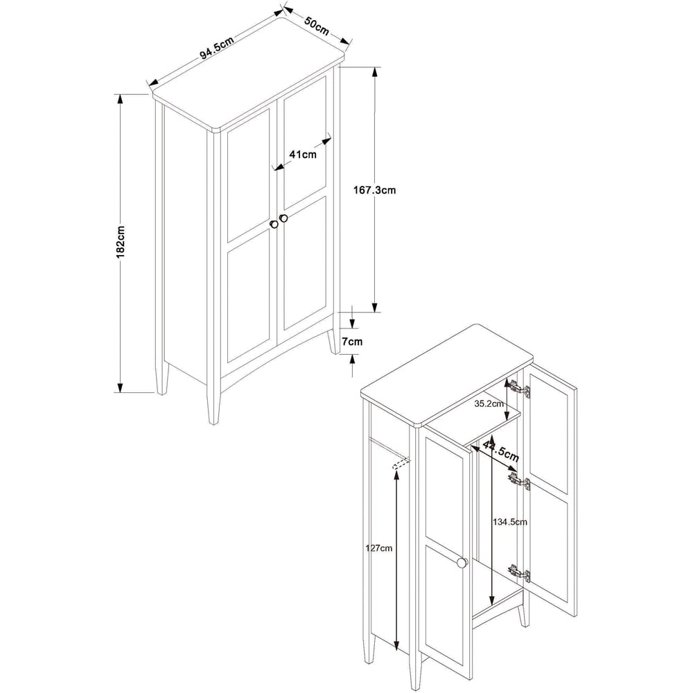 Core Products Como 2 Door Light Grey Wardrobe Image 8