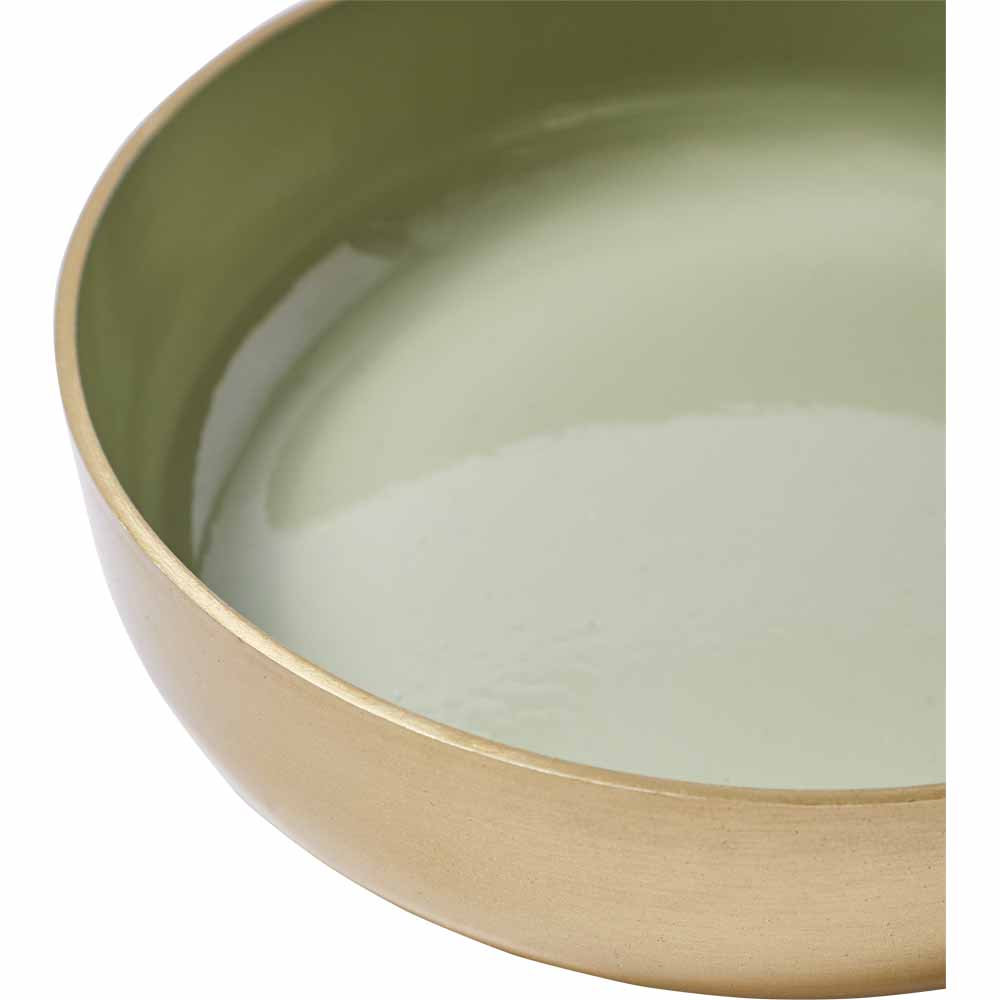 Wilko Green and Gold Small Metal Bowl Image 3