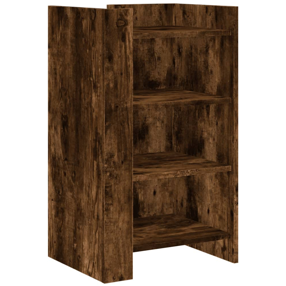 vidaXL 4 Open Shelf Smoked Oak Sideboard Image 2