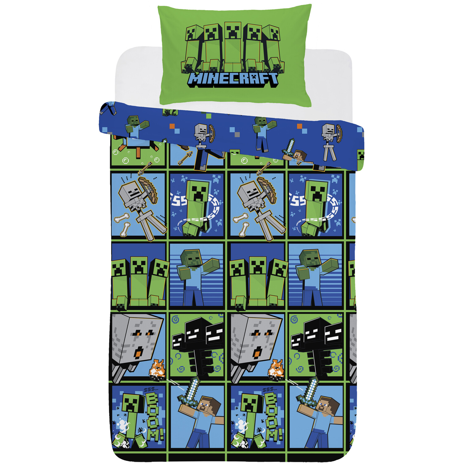 Minecraft Jump in Line Duvet Set Green Image