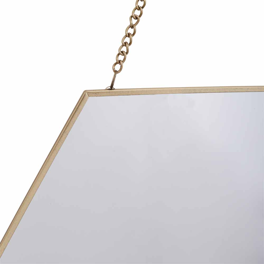 Wilko Gold Hexagon Hanging Mirror 50cm Image 2