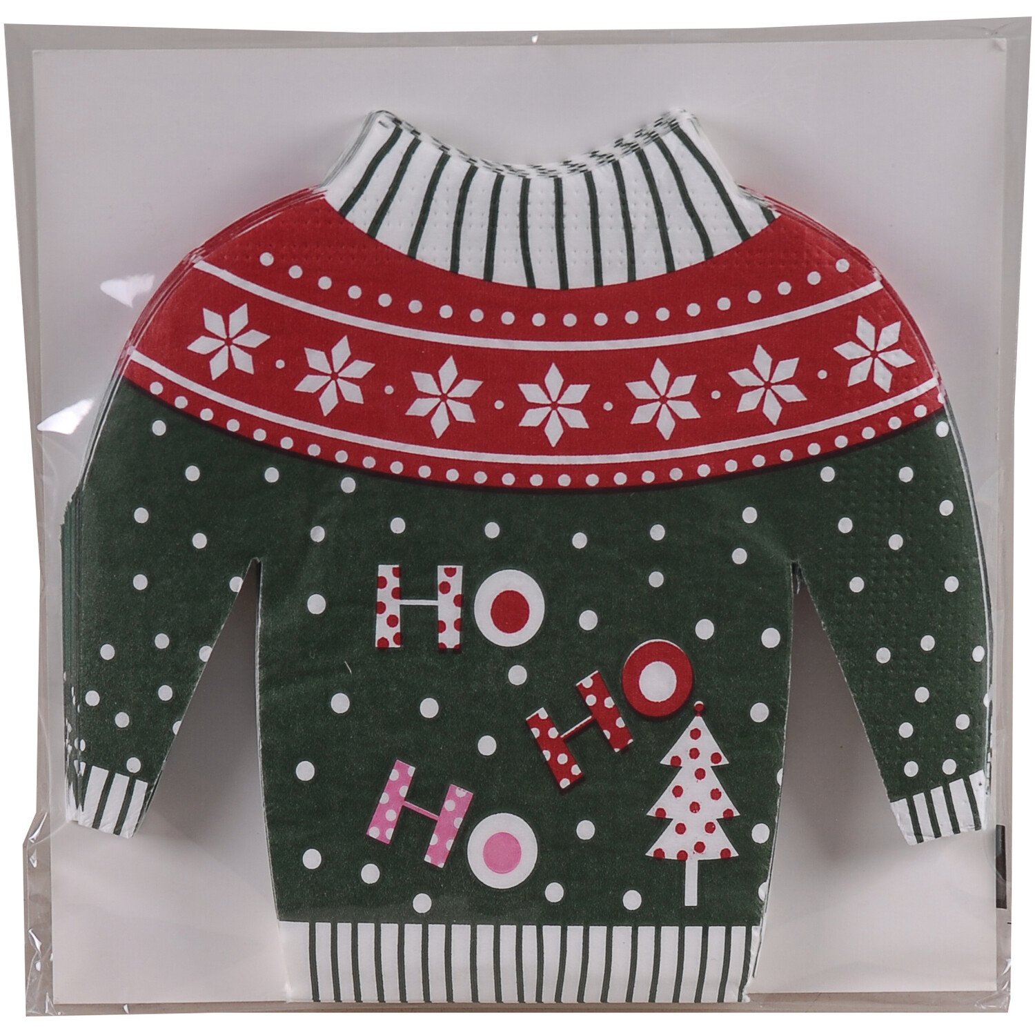 Set of 12 Christmas Jumper Napkins Multicolour Image