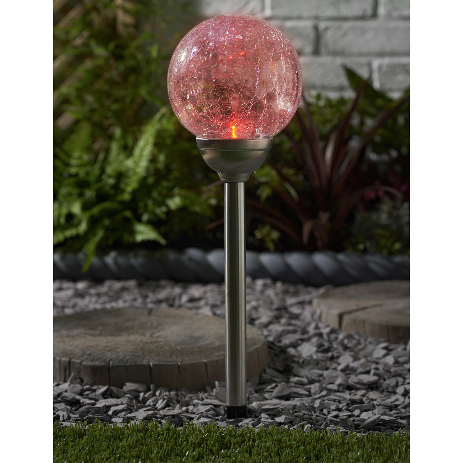 Xl Iridescent Crackle Ball Solar Light Image 2