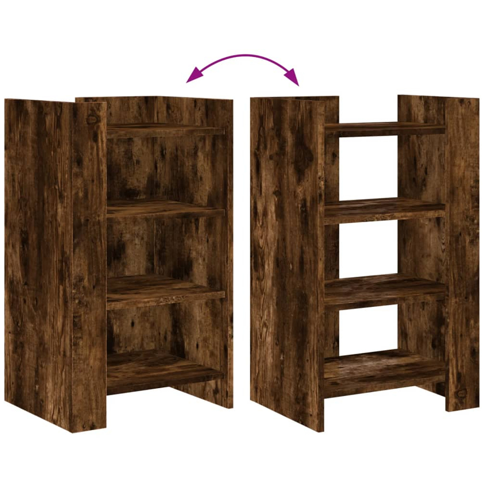 vidaXL 4 Open Shelf Smoked Oak Sideboard Image 7